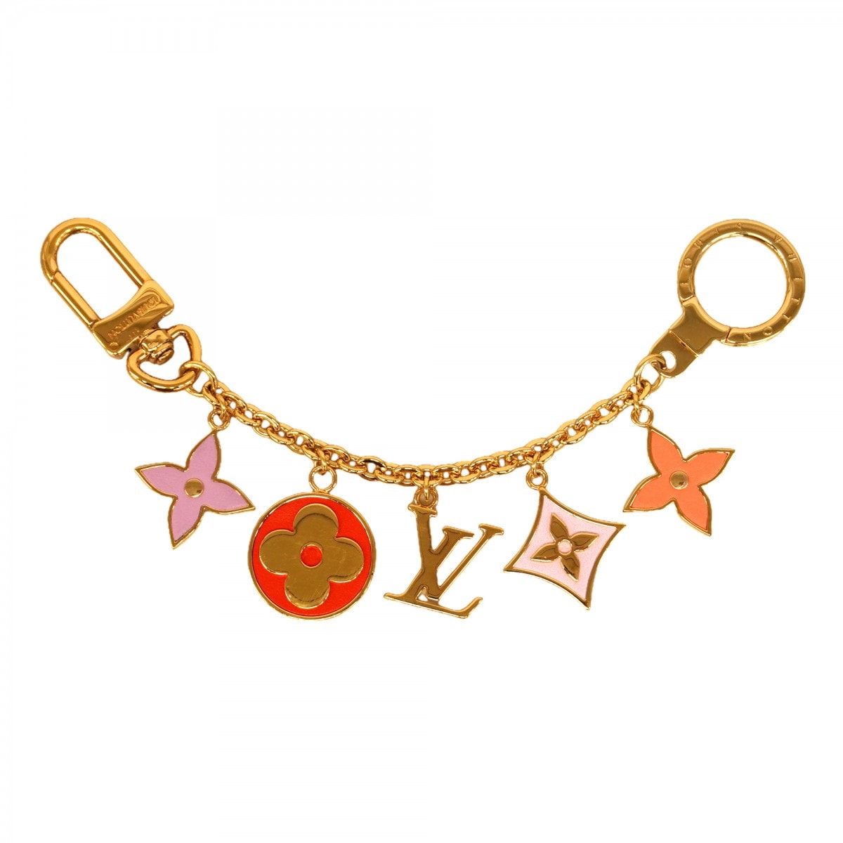 【6de5963】ルイヴィトン キーホルダー・チャーム チェーンLVライブリー M00817 マルチカラー【中古】レディース