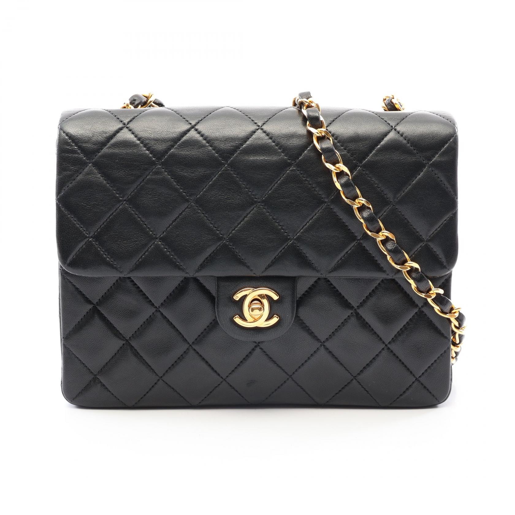 シャネル CHANEL ミニマトラッセ20 ショルダーバッグ バッグ ラムスキン(羊革) レディース ブラック系 【中古】