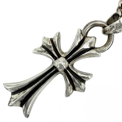 CHROME HEARTS クロムハーツ ネックレス クロス ペンダントトップ チェーン CHクロスペンダント ジュエリー アクセサリー シルバー925 メンズ 約23.9(トップ)/22.9(チェーン)g【中古品】