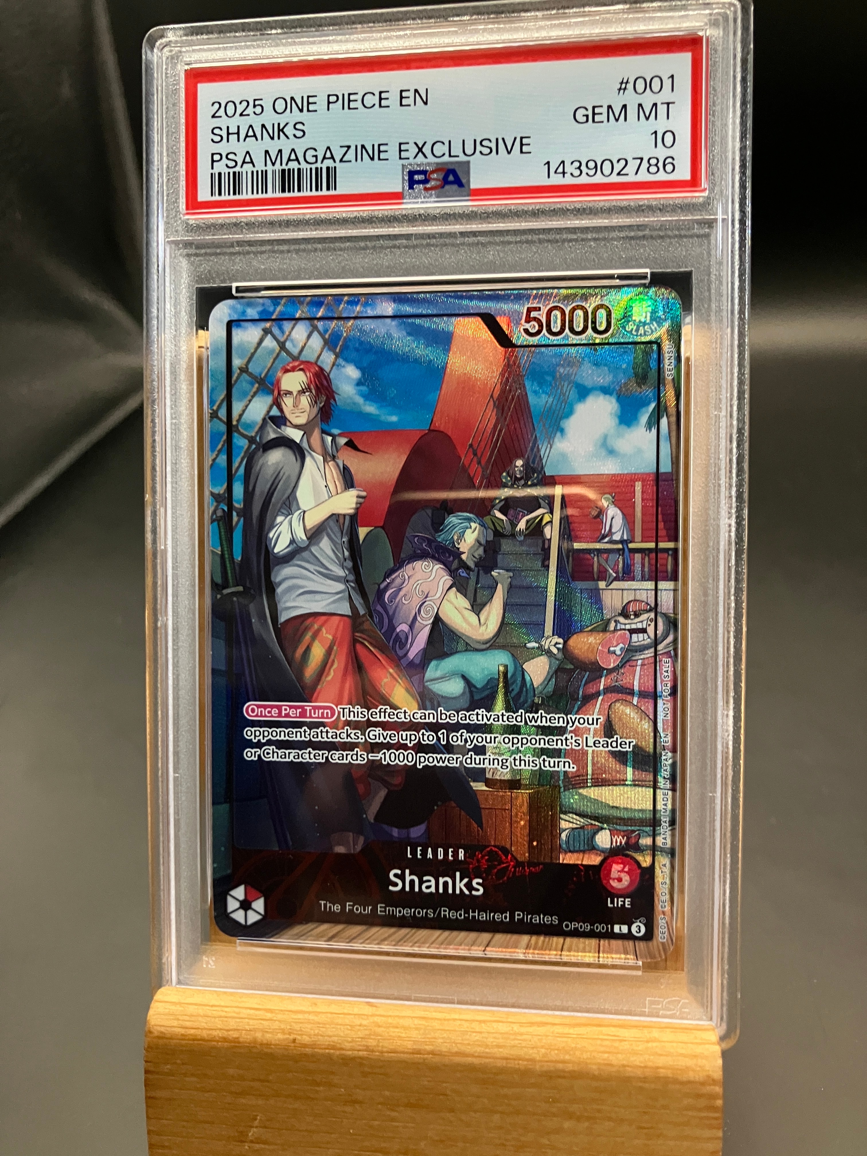 シャンクス L [OP09-001]【英語版】(プロモーションカード「PSA限定コラボプロモカード」)