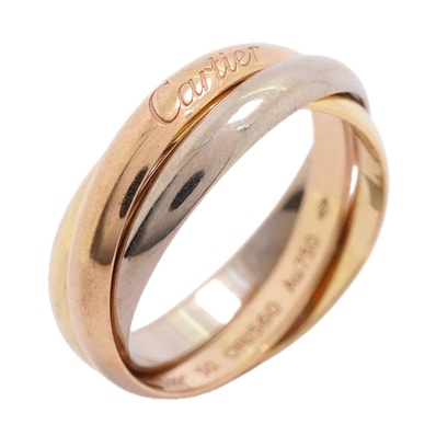 【6jkb0399】カルティエ リング トリニティ スモールモデル K18YG イエローゴールド K18WG ホワイトゴールド K18PG ピンクゴールド #50【中古】レディース