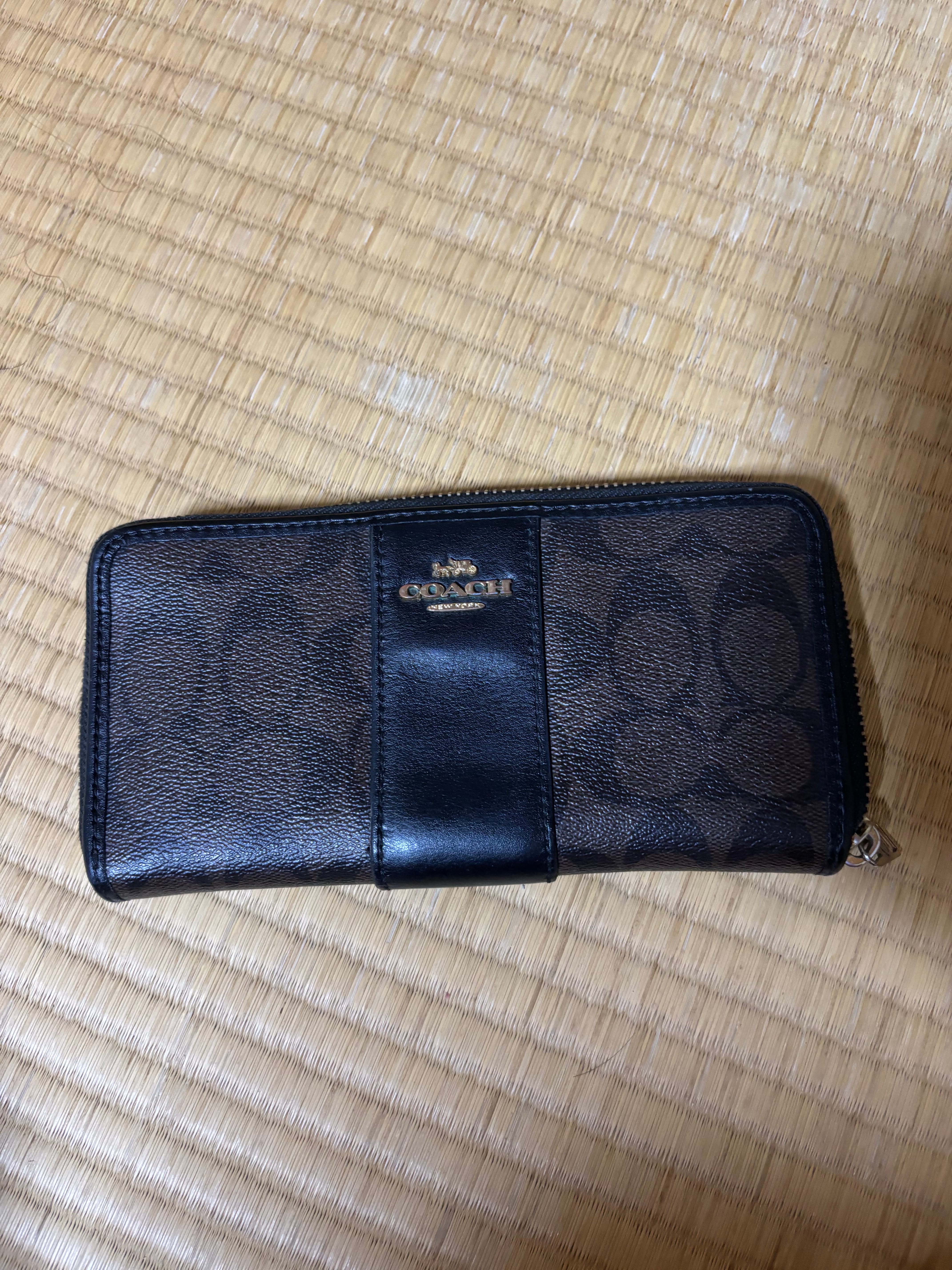 COACH × PEANUTS SNOOPY Ice Skate Zip Around Wallet "Black"