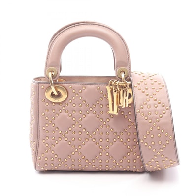 ディオール Dior レディディオール ミニ スタッズ 2WAY ハンドバッグ バッグ レザー レディース ピンク系 M0505OWFX 【中古】