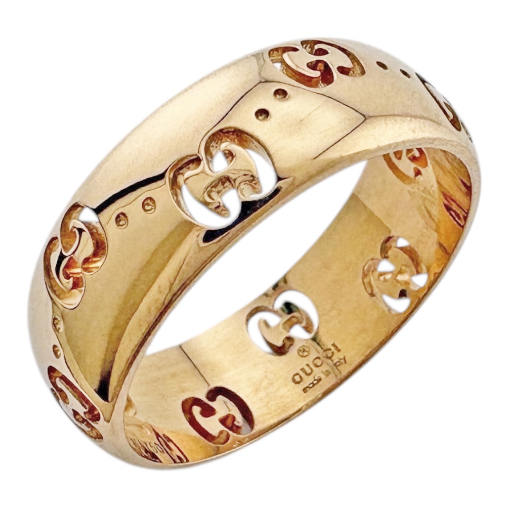 グッチ アイコン リング 指輪 12.5号 18金 K18ピンクゴールド レディース GUCCI 中古