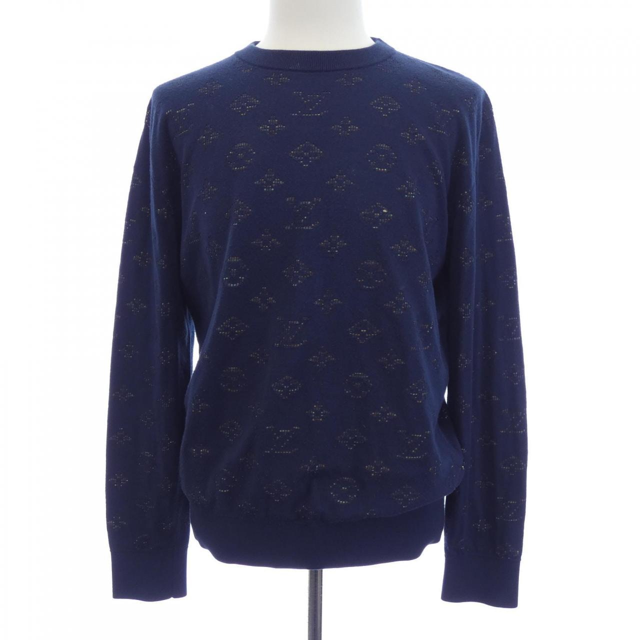 MARINE SERRE ブルー S 長袖ニット Marine Serre Two-Tone Crochet Oversize Sweater 