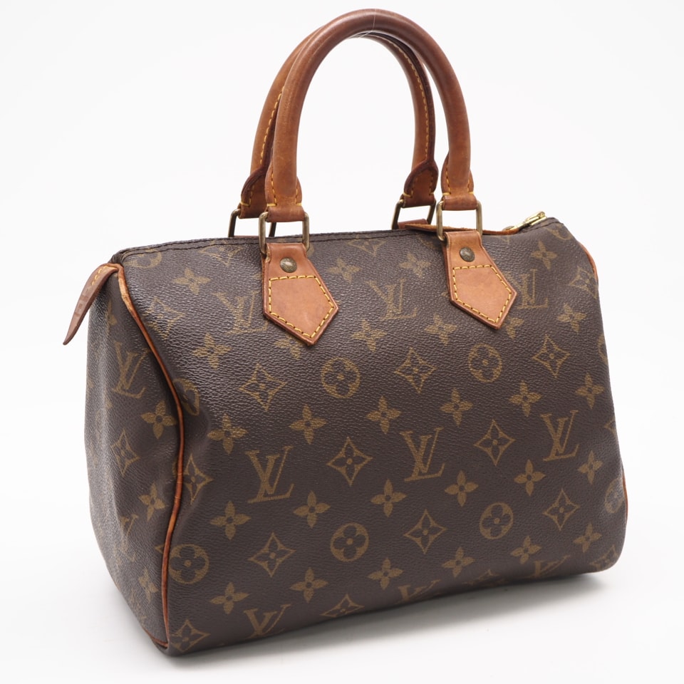 LOUIS VUITTON ルイ・ヴィトン モノグラム キャンバス スピーディ 25 M41528 ハンドバッグ ブラウン コーティングキャンバス レザー レディース