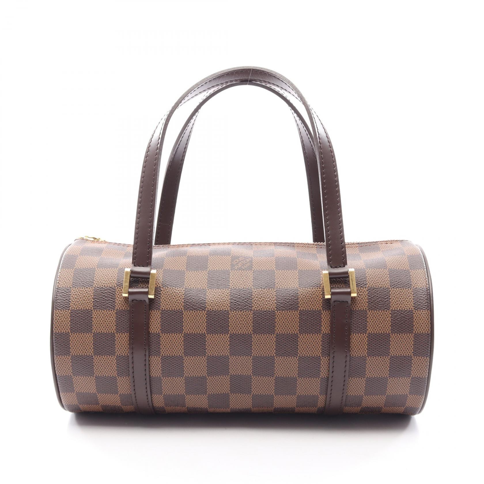 ルイ・ヴィトン LOUIS VUITTON パピヨン26 ハンドバッグ バッグ PVCコーティングキャンバス レザー ダミエ エベヌ レディース ブラウン系 N51304 【中古】