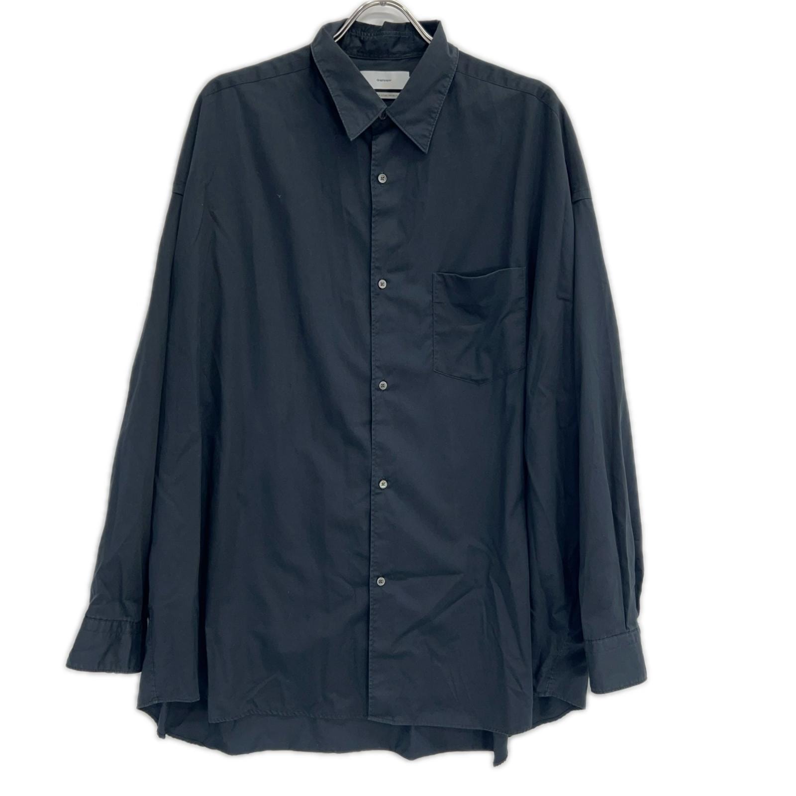 グラフペーパー 24AW GM243-50144 ブラック Silicon Poplin Oversized Regular Collar Shirt/シリコンポプリン オーバーサイズレギュラーカラーシャ 2
