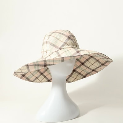 ■未使用品■2022SS■HERMES エルメス ハット サイズ58 帽子 セリエボタン チェック フランス製 20250707/RA5284