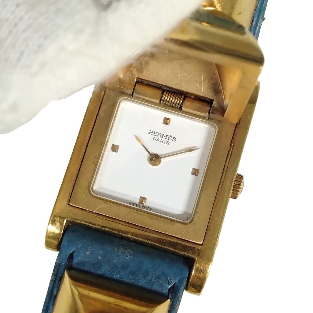 傷や汚れあり】HERMES エルメス メドール クォーツ 腕時計