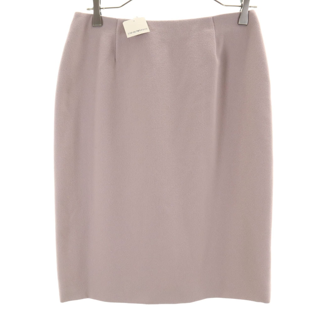 未使用 Emporio Armani エンポリオアルマーニ イタリア製 ミディ丈 タイトスカート 42 グレーパープル