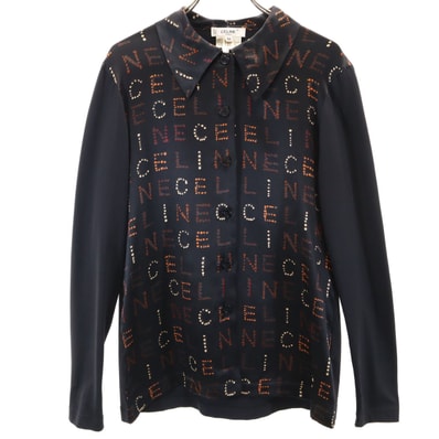 CELINE セリーヌ イタリア製 ロゴ 長袖 シャツ 36 ブラック