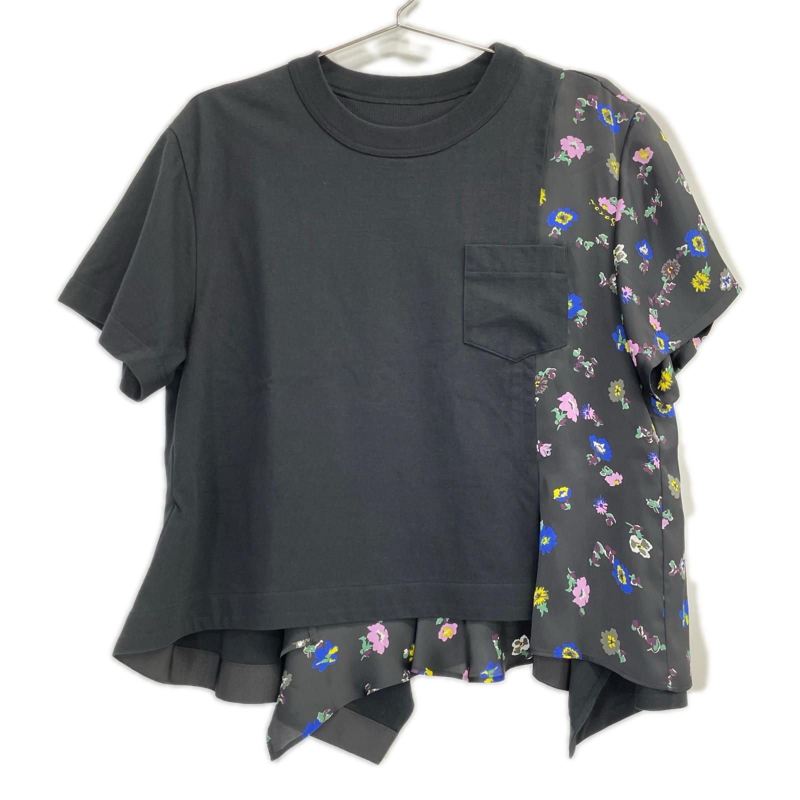 sacai Floral Print T-Shirt "Black/Black"