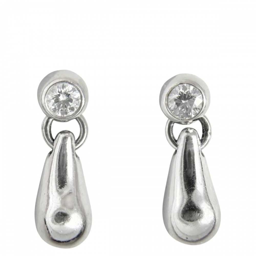 TIFFANY&Co. ティファニー ピアス ピアスセット エルサペレッティ ティアドロップ スウィング ジュエリー アクセサリー Pt950プラチナ ダイヤモンド レディース 約5.1g【中古品】
