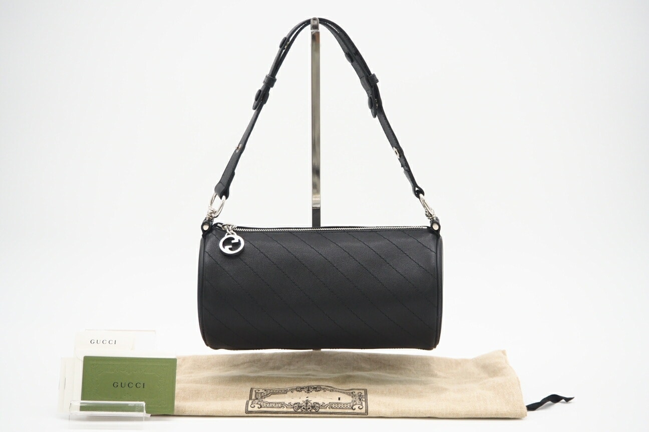 極美品 GUCCI グッチ ブロンディ スモール ワンショルダー 760169 ショルダーバッグ ブラック レザー レディース