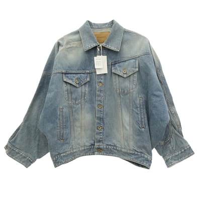 doublet ダブレット デニムジャケット 25AW 25AW24BL235 DISTORTED CUTTING DENIM JACKET カッティング Gジャン デニムジャケット ライトブルー系 M【美品】【中古】