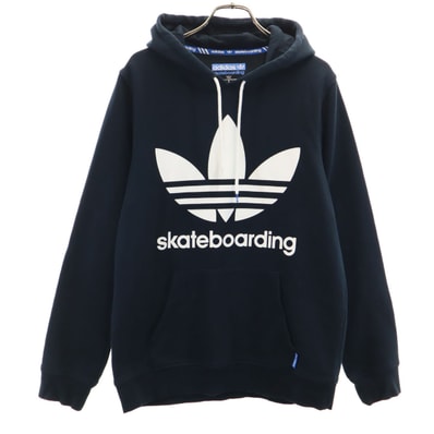 adidas アディダス 長袖 スウェットパーカー S ネイビー