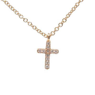 ティファニー TIFFANY&Co. メトロ クロス ミニ ダイヤモンド K18 750 ネックレス【中古】