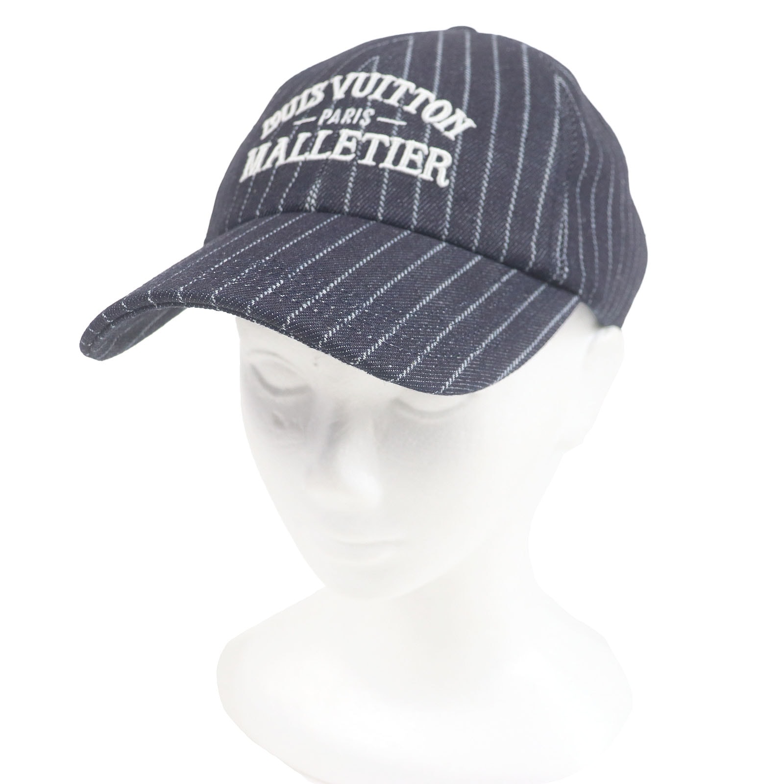 極美品 ルイヴィトン
 キャップ キャップ・デニム ストライプ ネイビー メンズ M5146L