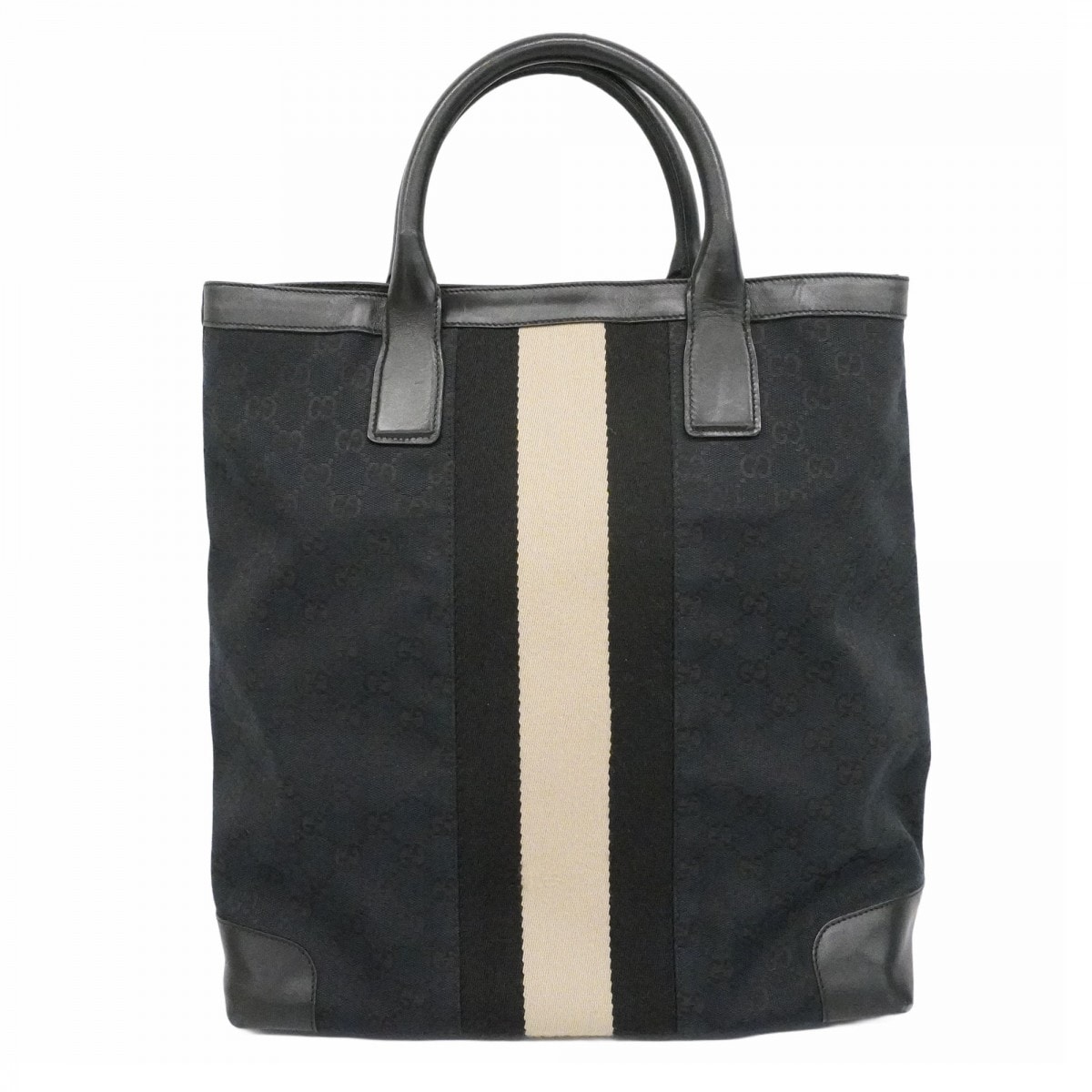 ★SALE【6cd5352-k】グッチ トートバッグ GGキャンバス 002 1093 キャンバス ブラック シルバー金具【中古】レディース