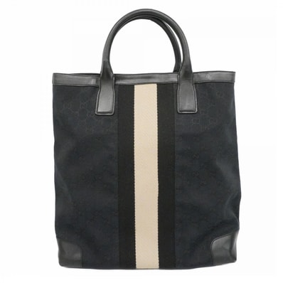 ★SALE【6cd5352-k】グッチ トートバッグ GGキャンバス 002 1093 キャンバス ブラック シルバー金具【中古】レディース