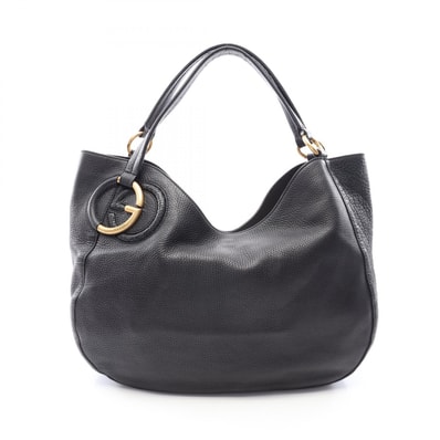 グッチ GUCCI インターロッキングG ショルダーバッグ バッグ レザー レディース ブラック系 309531 【中古】