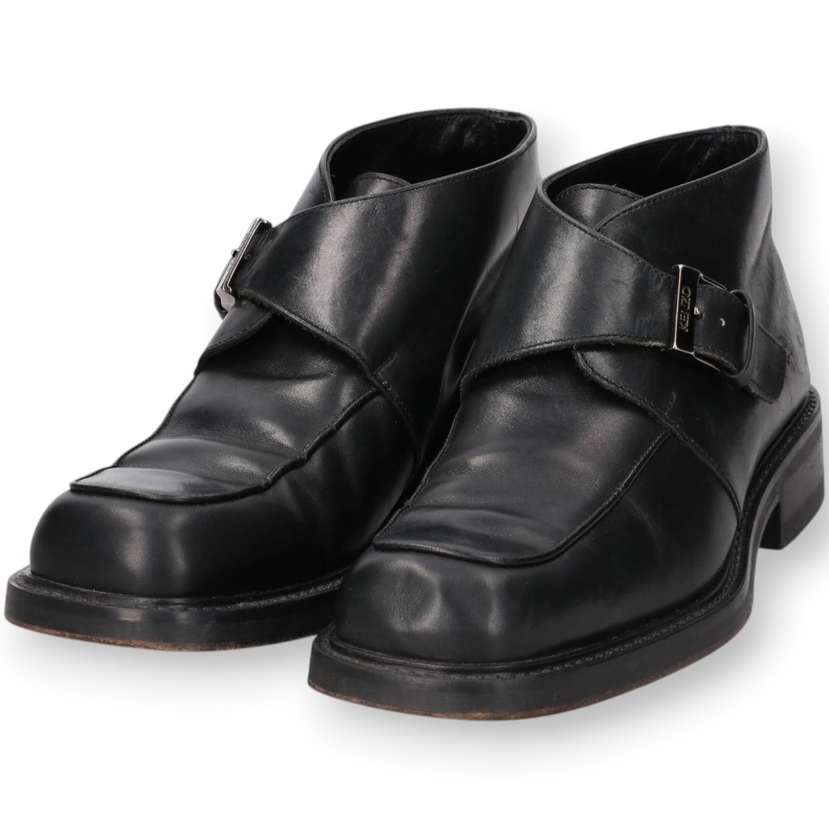 古着 90~00年代 ケンゾー KENZO HOMME Uチップ スクエアトゥ モンクストラップブーツ フランス製 42 メンズ27.0cm相当 ヴィンテージ/daa000361