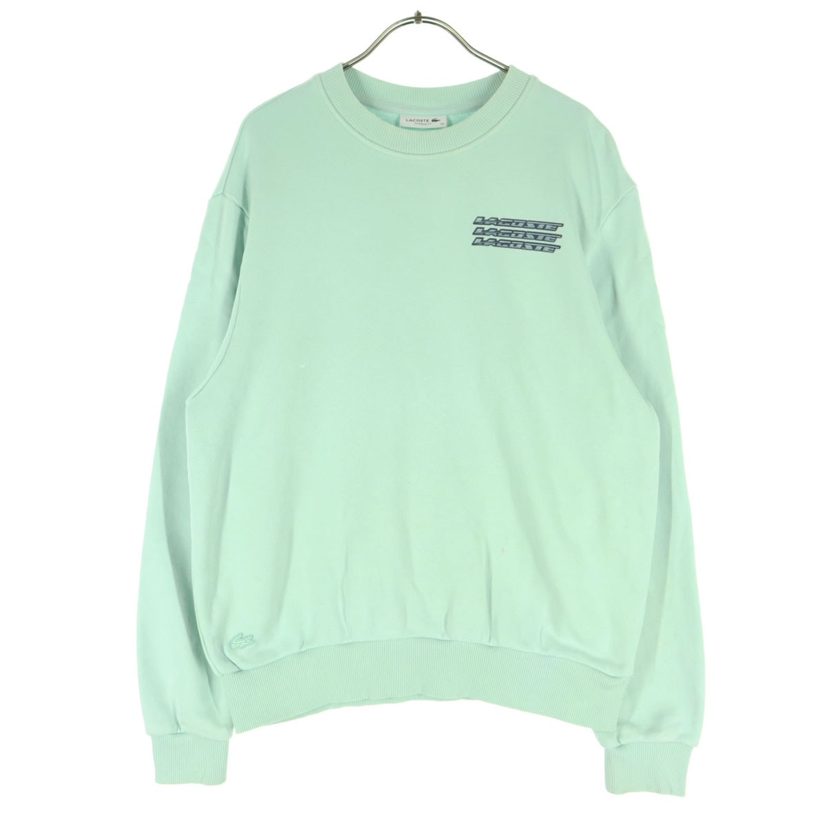 LACOSTE ラコステ ロゴプリント 長袖 ペールトーン トレーナー 38 ライトブルー スウェット