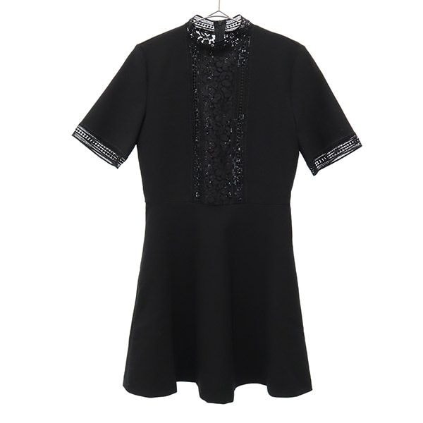 ZARA WOMAN ザラウーマン 未使用 刺繍 半袖 ワンピース XS ブラック