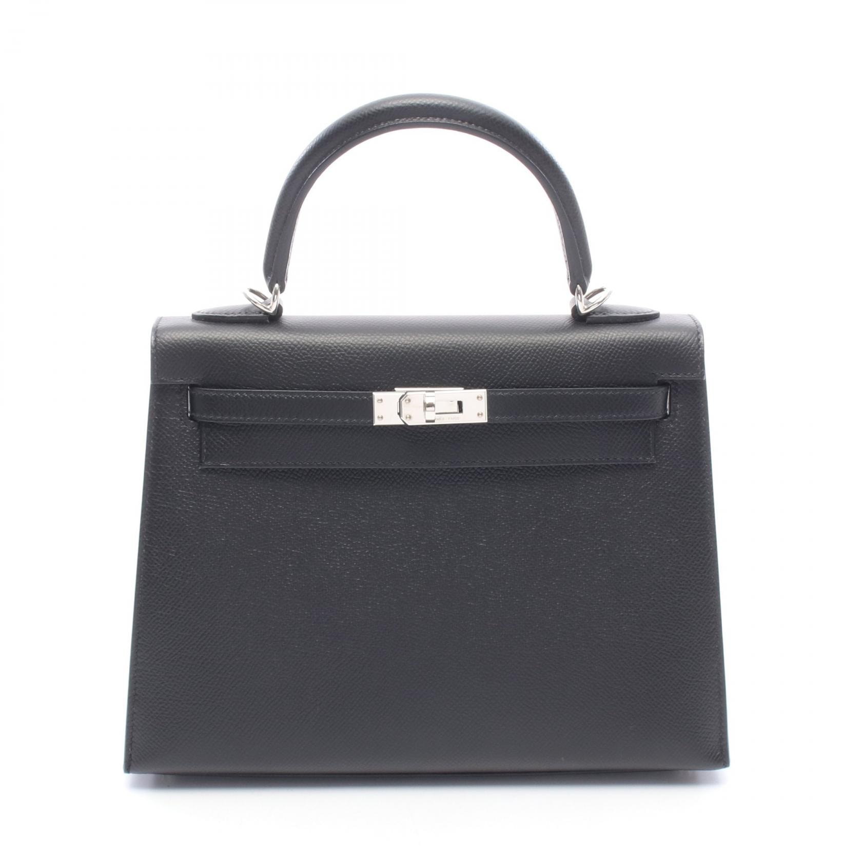 エルメス HERMES ケリー25 外縫い 2WAY ハンドバッグ バッグ レザー ヴォーエプソン Z刻印(2021年製造) レディース ブラック系 【中古】