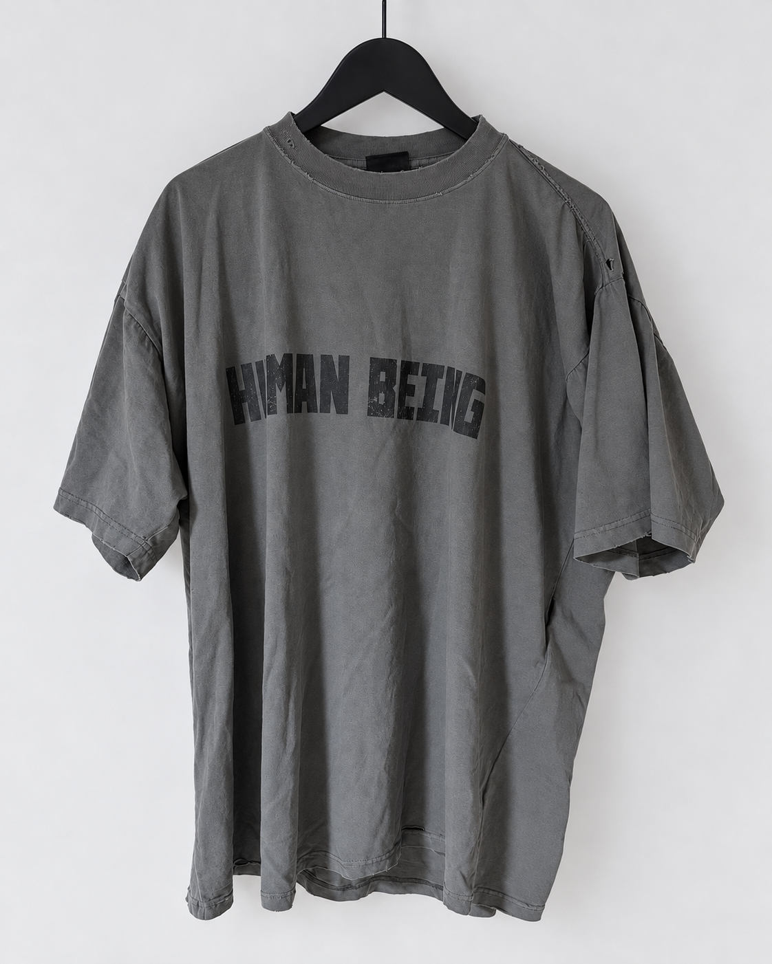 BALENCIAGA Human Being Shifted T-Shirt "Grey"