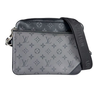 ルイ ヴィトン LOUIS VUITTON 斜め掛けショルダーバッグ トリオ メッセンジャー PVC ブラック/グレー シルバー メンズ M69443【中古】 z9047
