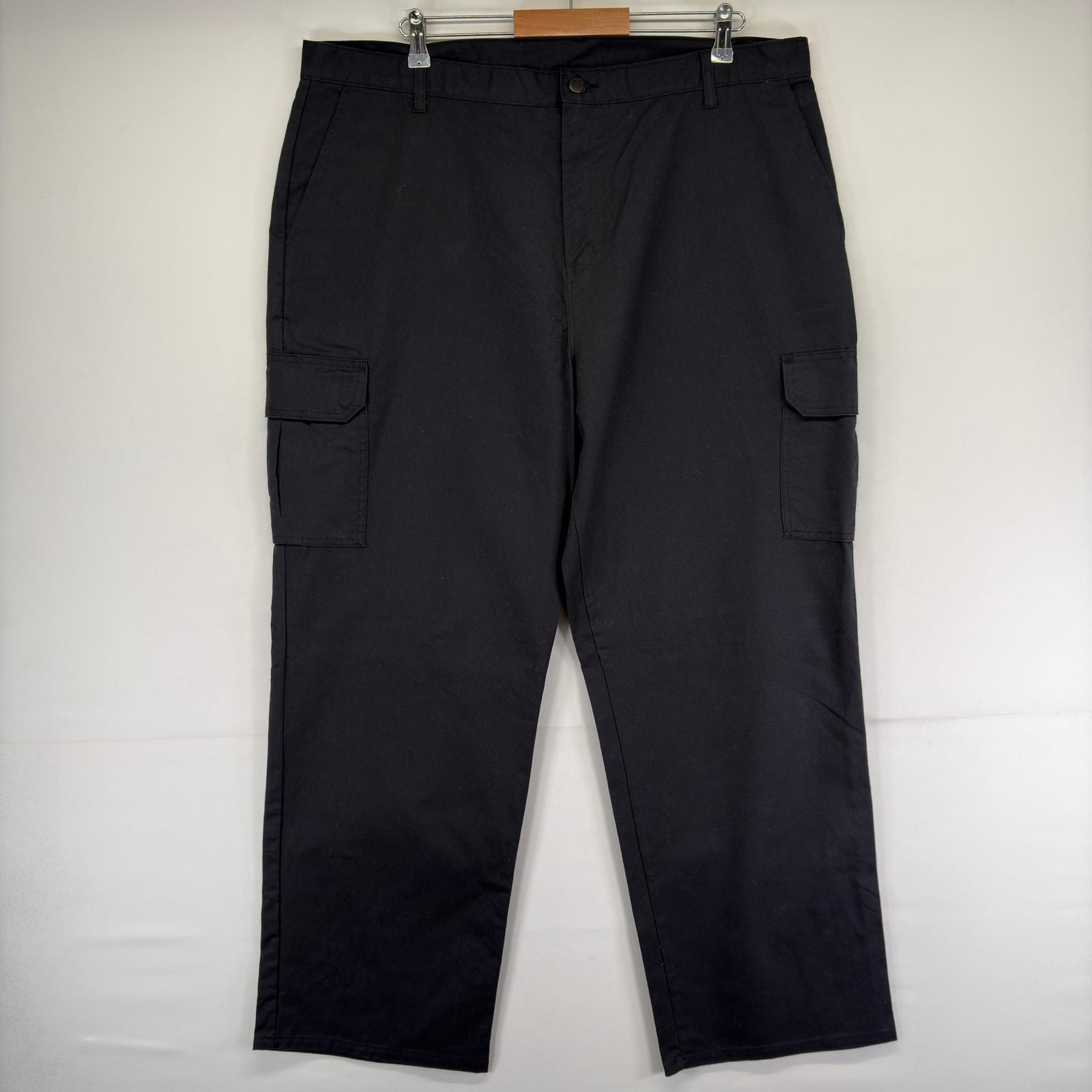 古着 ディッキーズ Dickies パンツ サイドポケット ジッパーフライ ワーク 作業着 大きいサイズ w42 L32  ブラック メンズ