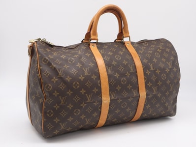 LOUIS VUITTON ルイ・ヴィトン モノグラム キャンバス キーポル バンドリエール50 M41416 ボストンバッグ ブラウン コーティングキャンバス レザー メンズ