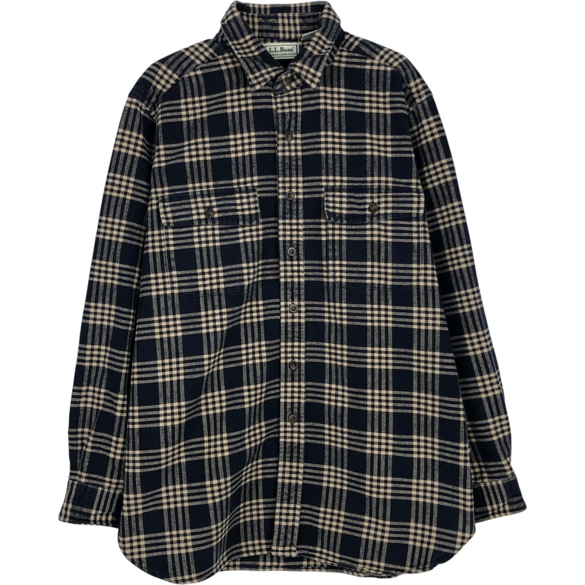 古着 80~90年代 エルエルビーン L.L.Bean CHAMOIS CLOTH SHIRT シャミーシャツ 長袖 フランネルチェックシャツ USA製 メンズL相当 ヴィンテージ/eaa477665