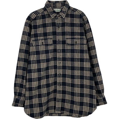 古着 80~90年代 エルエルビーン L.L.Bean CHAMOIS CLOTH SHIRT シャミーシャツ 長袖 フランネルチェックシャツ USA製 メンズL相当 ヴィンテージ/eaa477665
