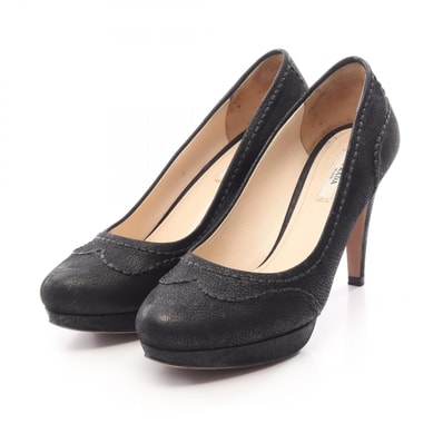 プラダ PRADA パンプス 靴 レザー レディース ブラック系 【中古】