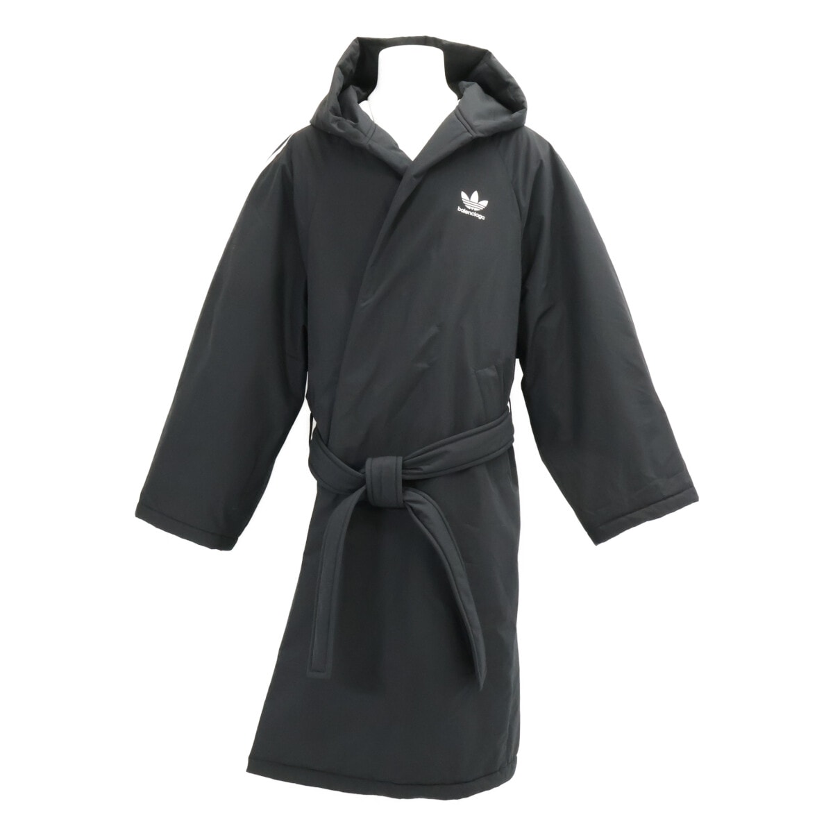 バレンシアガ xadidas アディダス【美品/国内正規】728301 スリーライン ベルト付 中綿入り フーディ ロング L