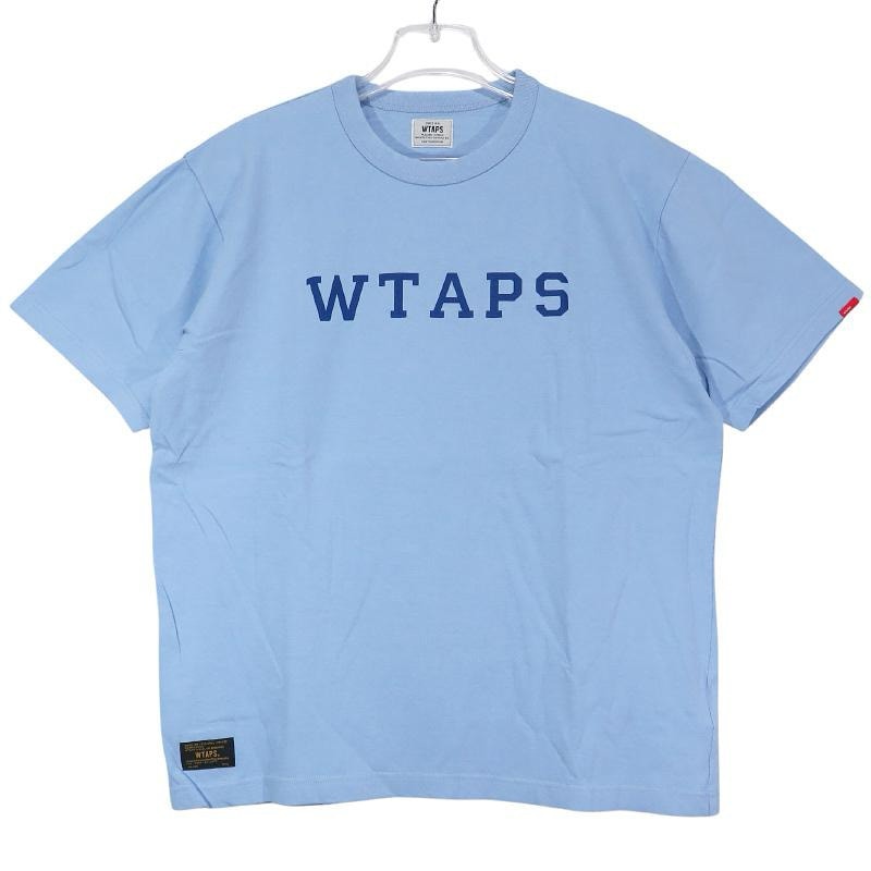 新品 WTAPS ダブルタップス 17SS DESIGN SS:COLLEGE/TEE.COTTON. LOOPWHEEL 171ATDT-CSM04 デザイン カレッジ ショートスリーブ Tシャツ サックス サイズM