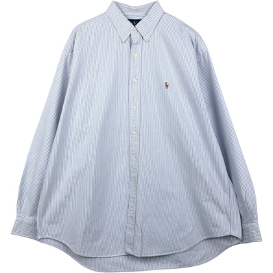 古着 ラルフローレン Ralph Lauren BLAKE 長袖 ボタンダウンストライプシャツ メンズXL相当/eaa659312