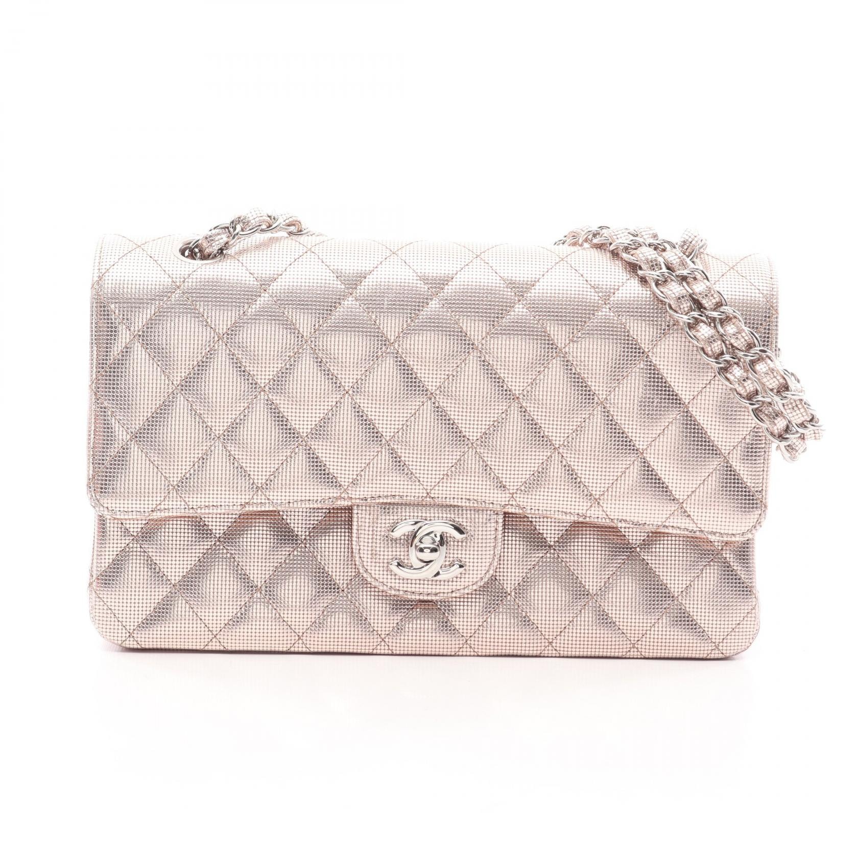 シャネル CHANEL マトラッセ Wフラップ ショルダーバッグ バッグ レザー レディース ピンク系 A01112 【中古】