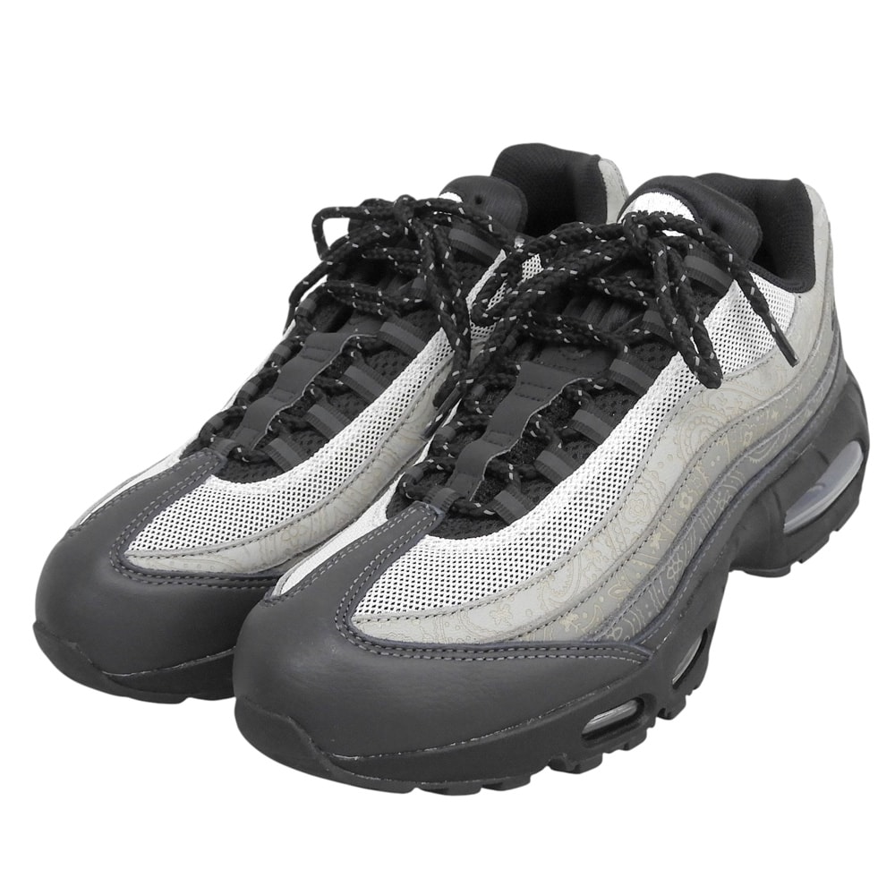 ナイキ 美品 AIR MAX95 ビッグバブル レザーペイズリー シューズ メンズ ブラック×グレー 27.5cm IR0802-100 9.5(US)