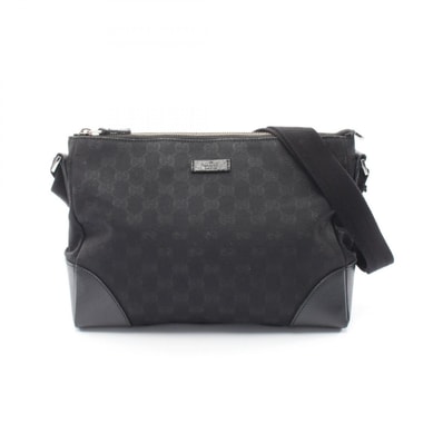 グッチ GUCCI GGキャンバス ショルダーバッグ バッグ キャンバス レザー レディース ブラック系 114273 【中古】