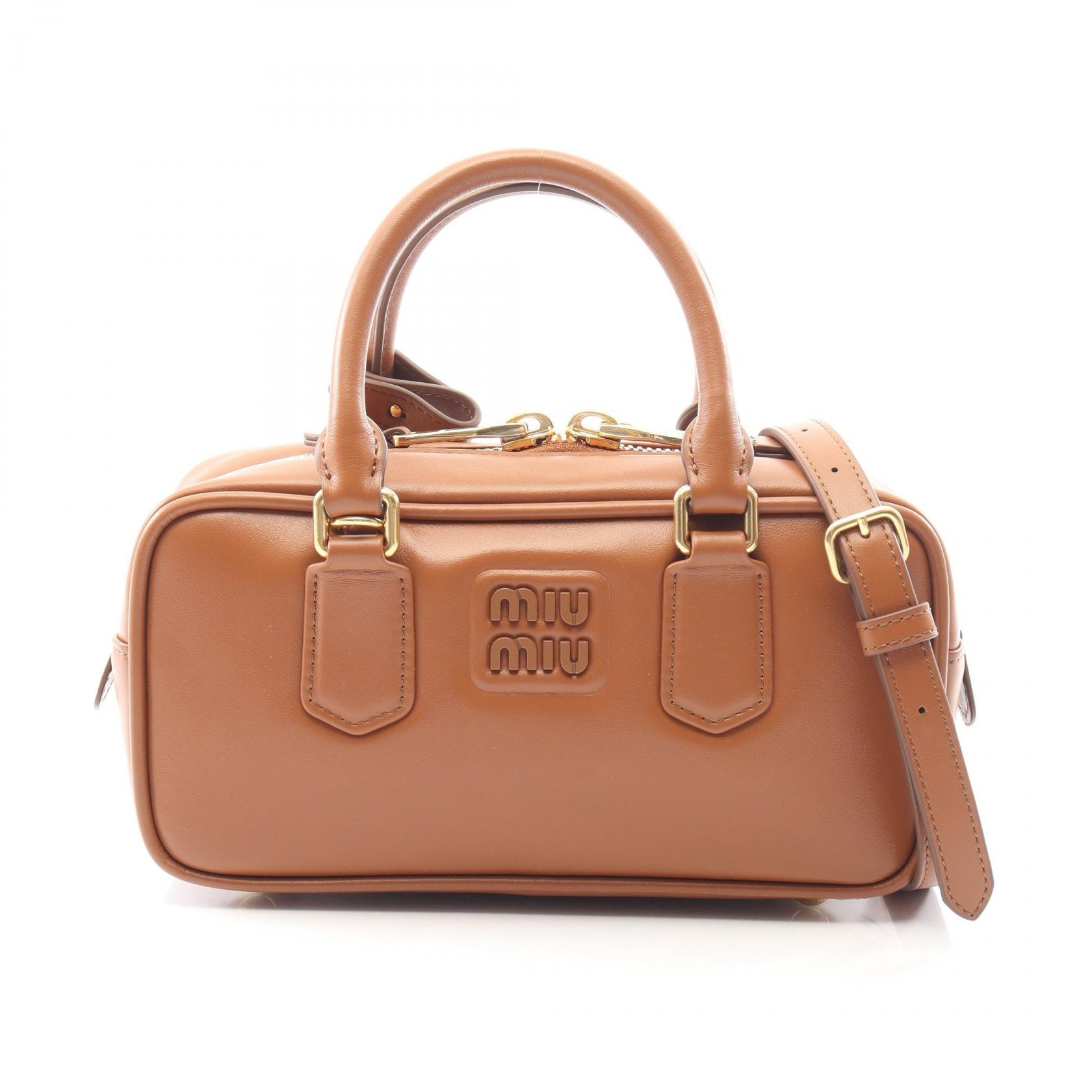 ミュウ ミュウ Miu Miu MATELASSE マテラッセ 2WAY ハンドバッグ バッグ レザー レディース ブラウン系 5BB142 【中古】