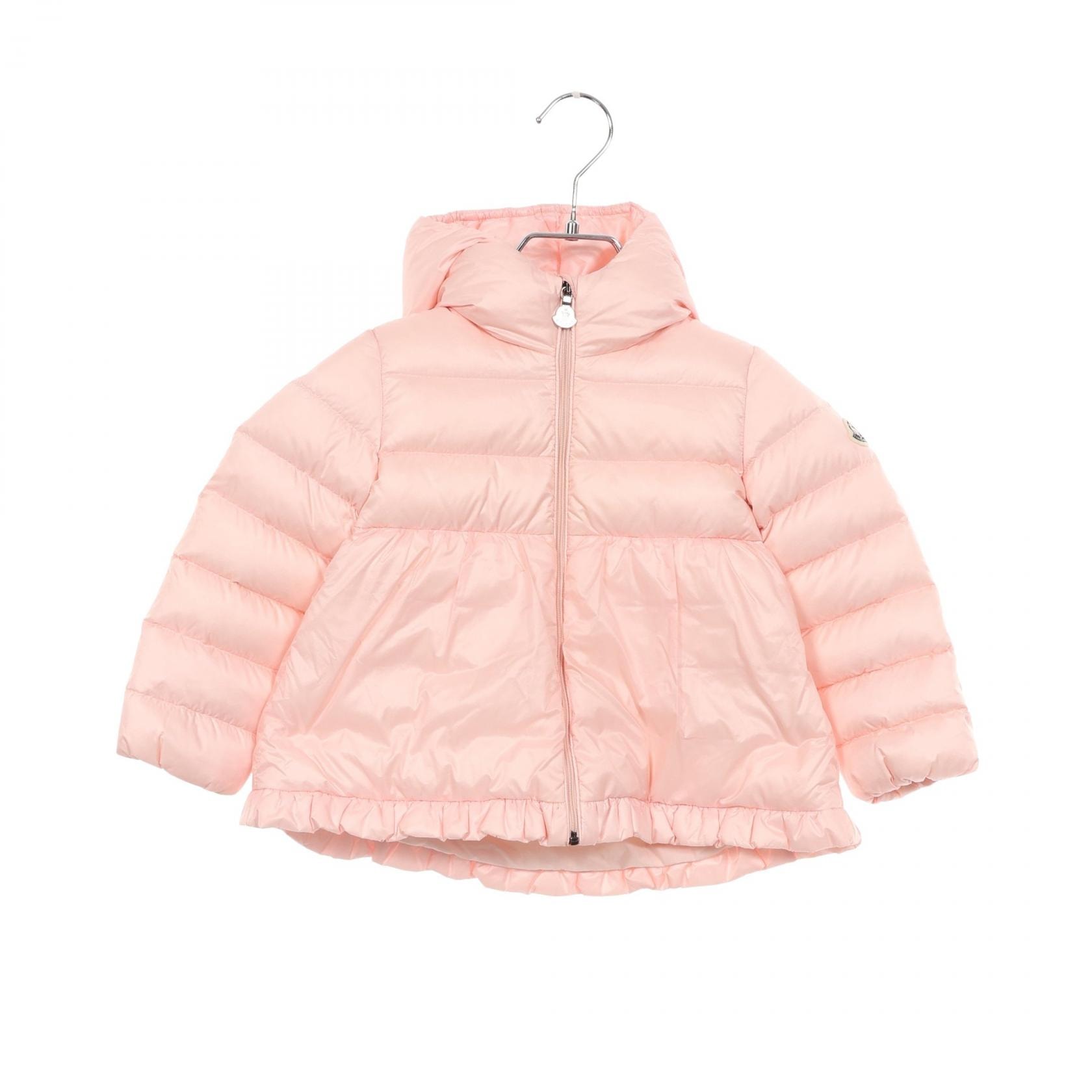 モンクレール MONCLER ODILE キッズ フード付き ダウンジャケット 衣料品 アウター ナイロン レディース ピンク系 【中古】