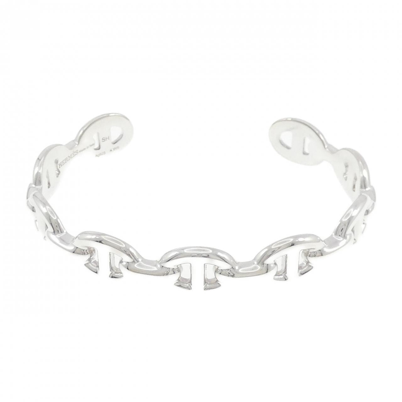 Hermes Chaine D'ancre Enchainee Bracelet Bangle "Silver"