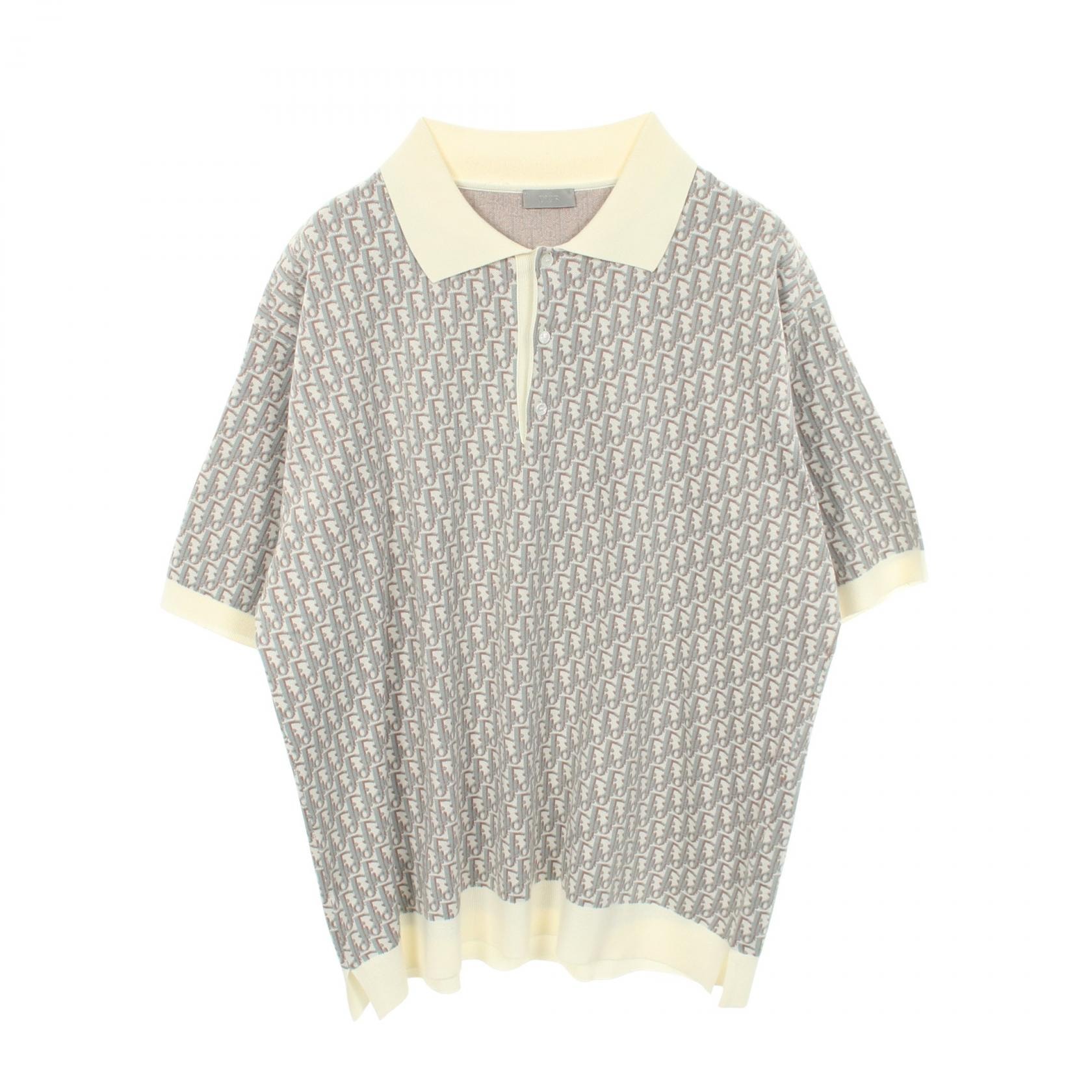 ディオール Dior オブリーク ポロシャツ 衣料品 トップス コットン メンズ グレー系 / マルチカラー 【中古】