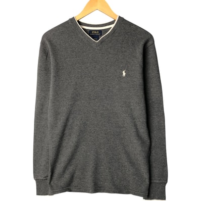 古着 ラルフローレン Ralph Lauren POLO RALPH LAUREN Vネック サーマルロンT ハニカム メンズM相当/eaa529780