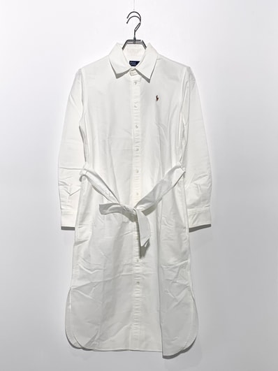 Polo Ralph Lauren Women's Logo Embroidery Chemisier Dress "White"
