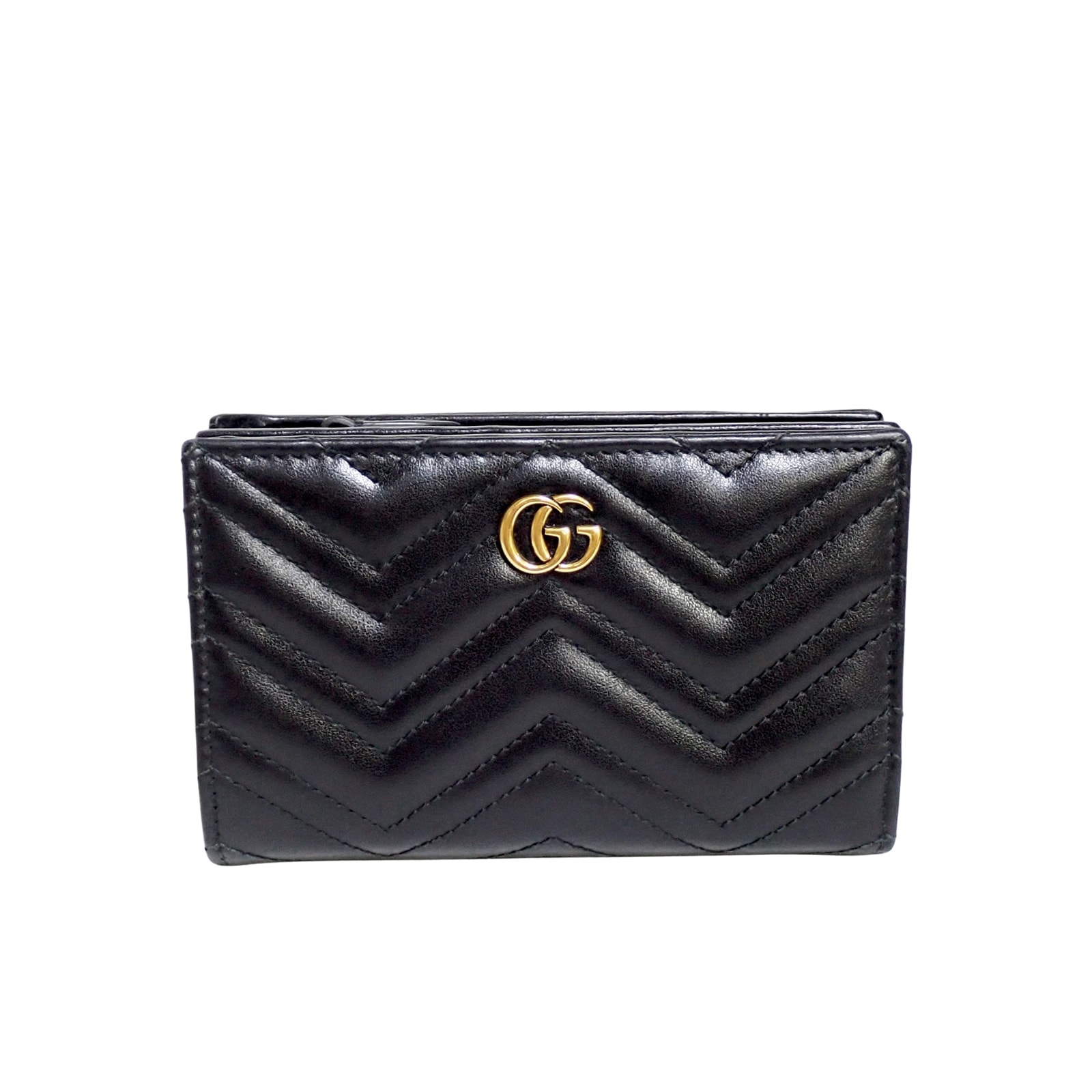 GUCCI グッチ  ダブルG カードケースウォレット  781583  ブラック  ブラック  レディース 二つ折り財布